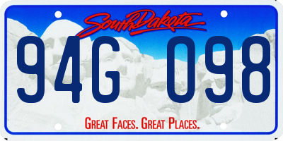 SD license plate 94GO98