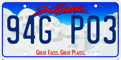 SD license plate 94GP03