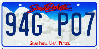 SD license plate 94GP07