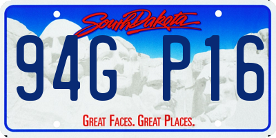 SD license plate 94GP16