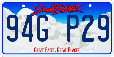 SD license plate 94GP29