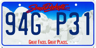 SD license plate 94GP31