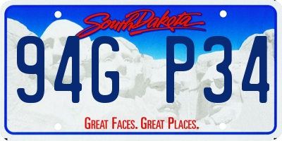 SD license plate 94GP34