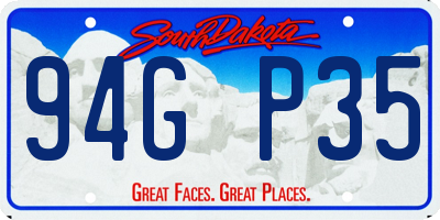 SD license plate 94GP35