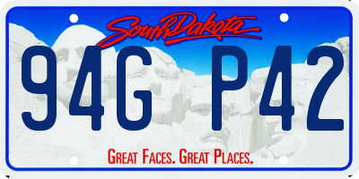 SD license plate 94GP42