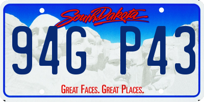 SD license plate 94GP43