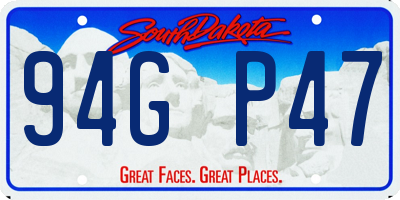 SD license plate 94GP47