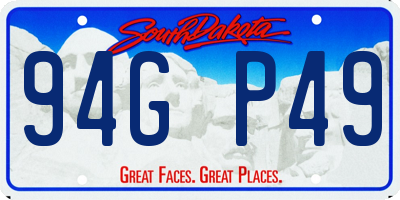 SD license plate 94GP49