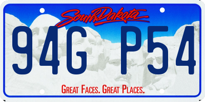 SD license plate 94GP54