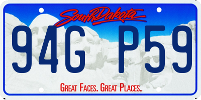 SD license plate 94GP59