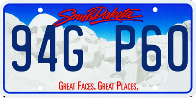 SD license plate 94GP60