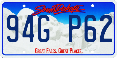 SD license plate 94GP62