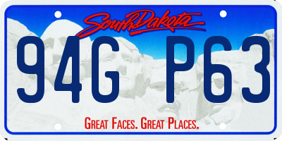 SD license plate 94GP63