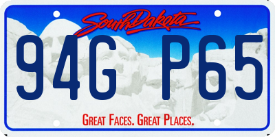 SD license plate 94GP65
