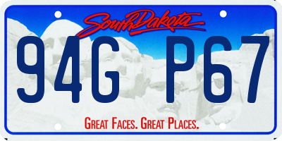 SD license plate 94GP67
