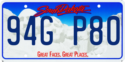 SD license plate 94GP80