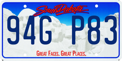 SD license plate 94GP83