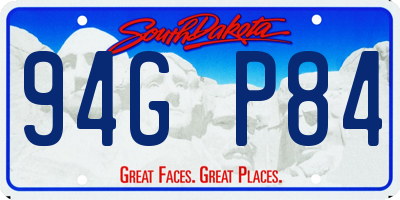 SD license plate 94GP84
