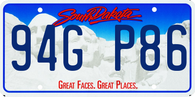 SD license plate 94GP86