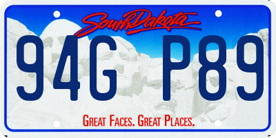 SD license plate 94GP89