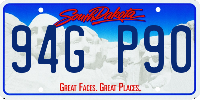SD license plate 94GP90