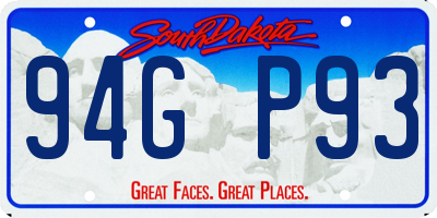 SD license plate 94GP93