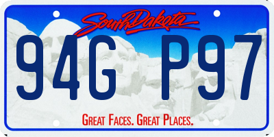 SD license plate 94GP97