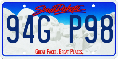 SD license plate 94GP98