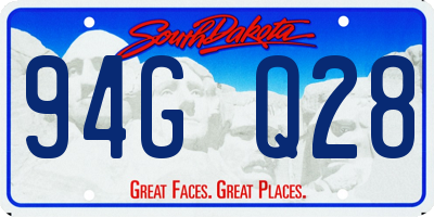 SD license plate 94GQ28