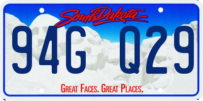 SD license plate 94GQ29