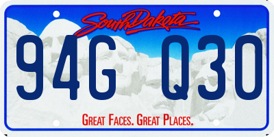 SD license plate 94GQ30