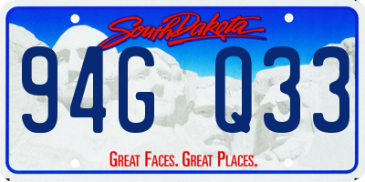 SD license plate 94GQ33