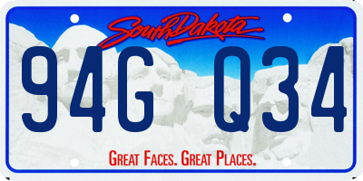 SD license plate 94GQ34