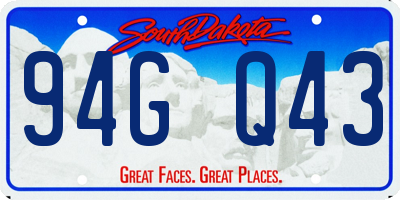 SD license plate 94GQ43