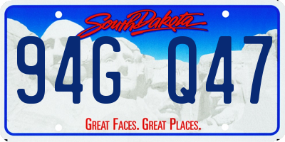 SD license plate 94GQ47