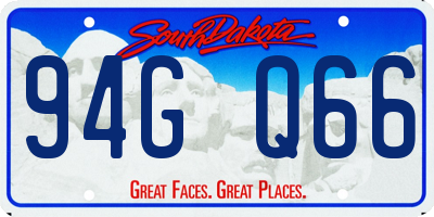 SD license plate 94GQ66