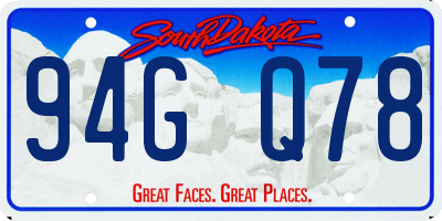 SD license plate 94GQ78