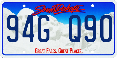 SD license plate 94GQ90