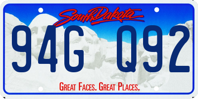 SD license plate 94GQ92