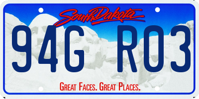 SD license plate 94GR03