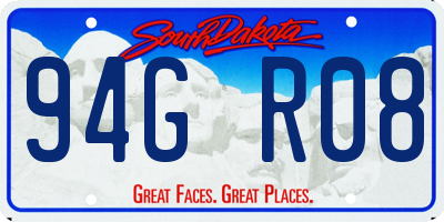 SD license plate 94GR08
