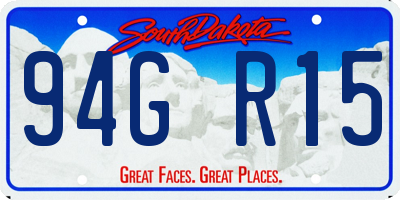 SD license plate 94GR15