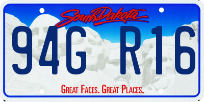 SD license plate 94GR16