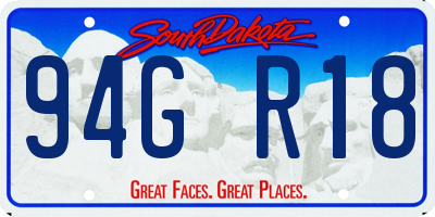 SD license plate 94GR18