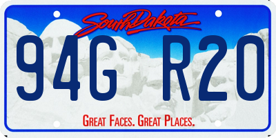 SD license plate 94GR20