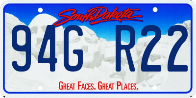 SD license plate 94GR22