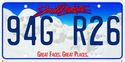 SD license plate 94GR26