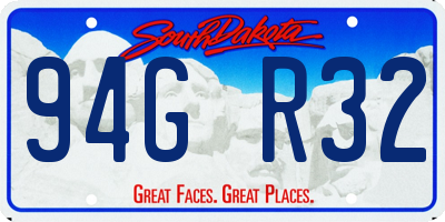 SD license plate 94GR32