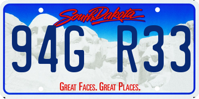 SD license plate 94GR33