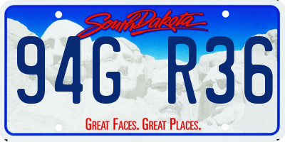 SD license plate 94GR36